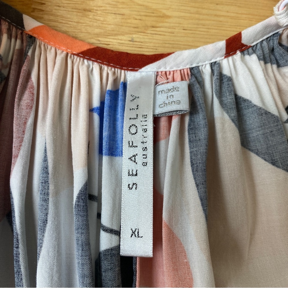 SEAFOLLY "In The Jungle" Multicoloured Floral Print Maxi Slip Dress Size XL 14 - Picture 5 of 12